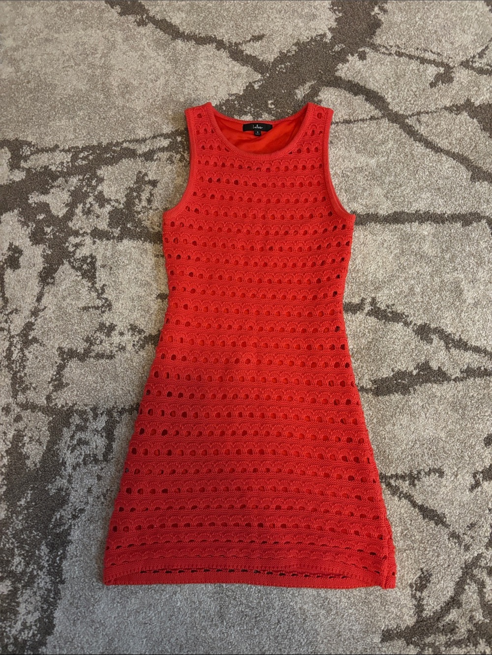 Lulus - Attracted to You Red Sleeveless Crochet Mini Bodycon Dress!!